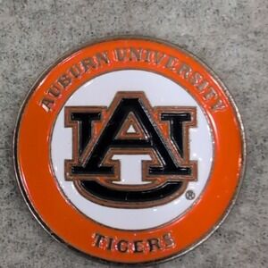 Auburn University Tigers Golf Ball Marker Orange Navy Blue Enamel AU Logo